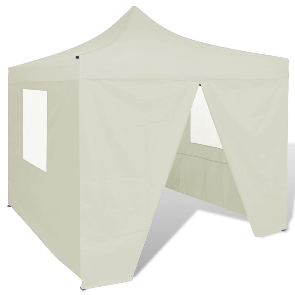 41464 Cream Foldable Tent 3 x 3 m with 4 Walls - Foisoare,Corturi si pavilioane de gradina - Decoo