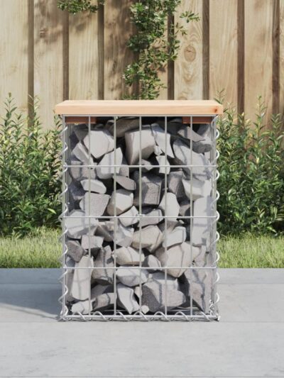 Bancă de grădină, design gabion, 33x31x42 cm, lemn masiv de pin - Banci de gradina - Decoo