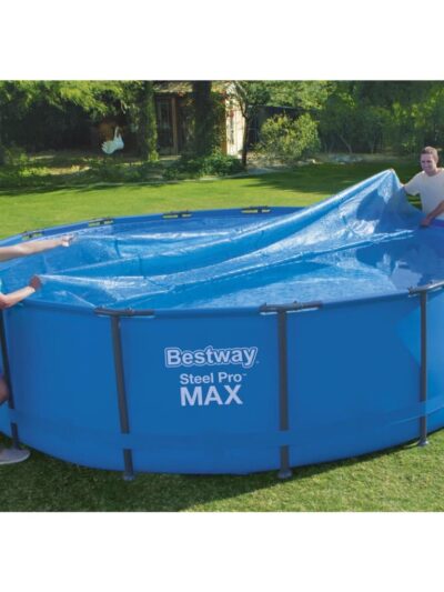 Bestway Husă solară pentru piscină Flowclear, albastru, 462 cm, rotund - Gradina - Decoo