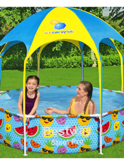 Bestway Piscină supraterană copii Steel Pro, protecție UV, 244x51 cm - Gradina - Decoo