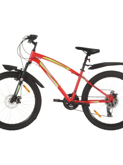 Bicicletă montană cu 21 viteze, roată 26 inci, 36 cm, roșu - Biciclete - Decoo