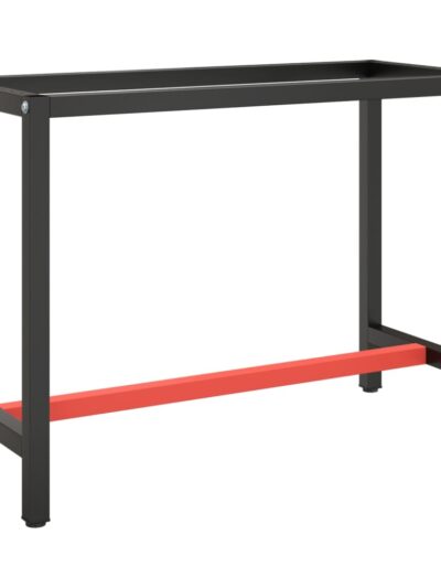 Cadru banc de lucru, negru mat/roșu mat, 110x50x79 cm, metal - Casa - Decoo