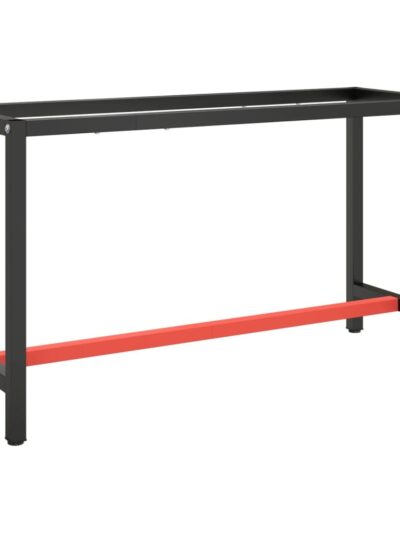 Cadru banc de lucru, negru mat/roșu mat, 140x50x79 cm, metal - Casa - Decoo