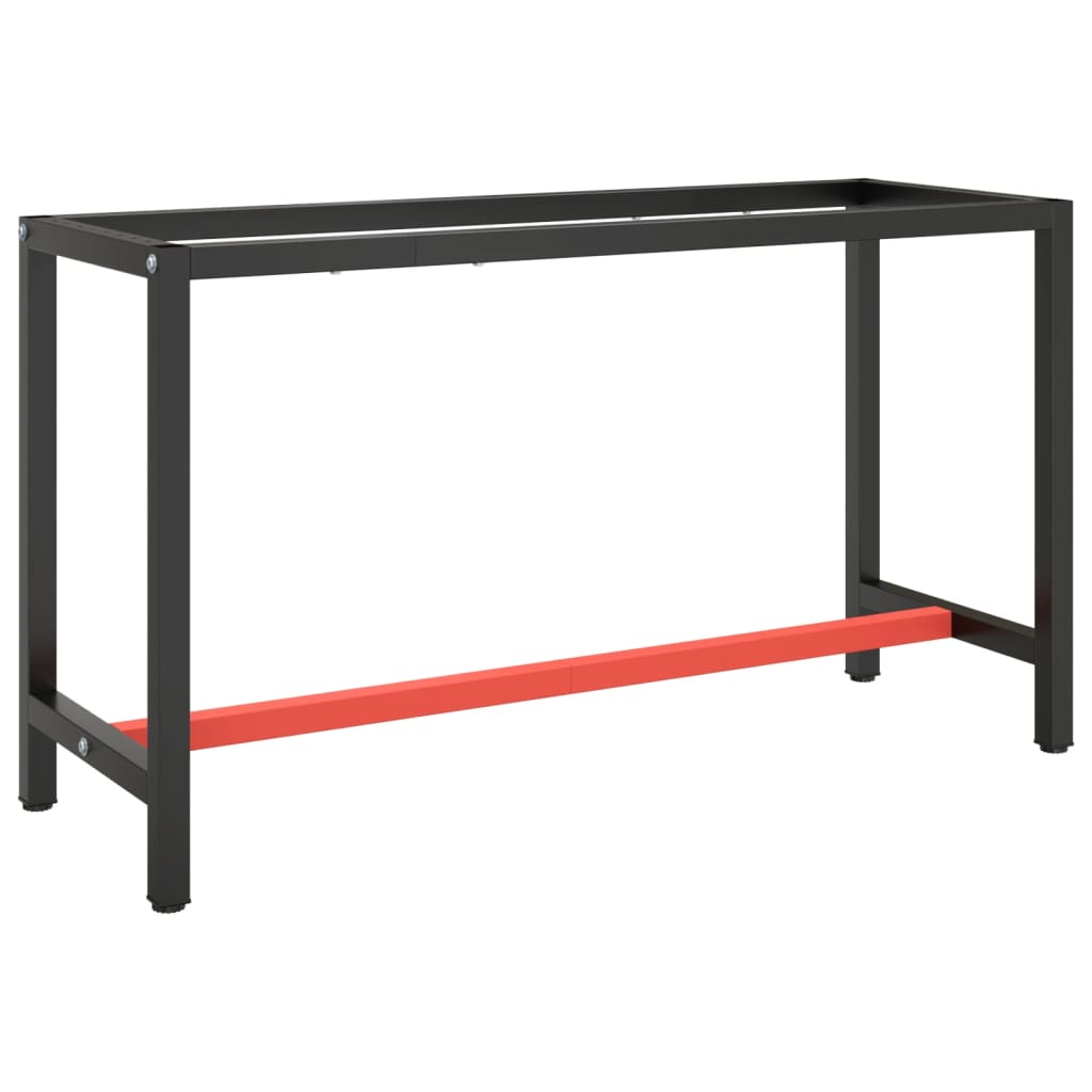 Cadru banc de lucru, negru mat/roșu mat, 140x50x79 cm, metal - Casa - Decoo