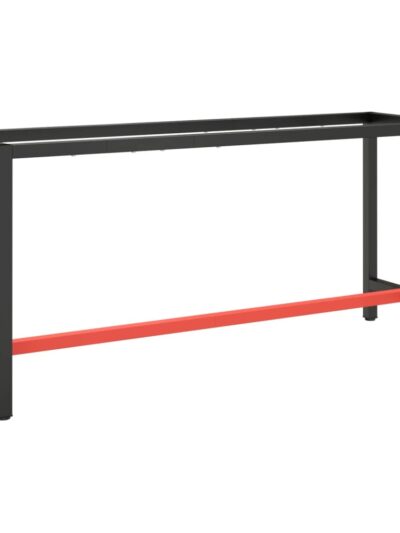 Cadru banc de lucru, negru mat/roșu mat, 170x50x79 cm, metal - Casa - Decoo