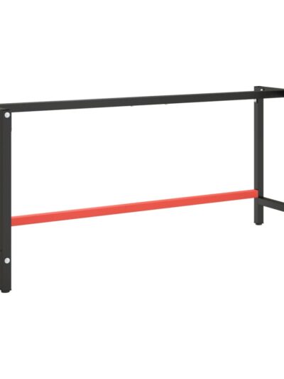 Cadru banc de lucru, negru mat/roșu mat, 180x57x79 cm, metal - Casa - Decoo