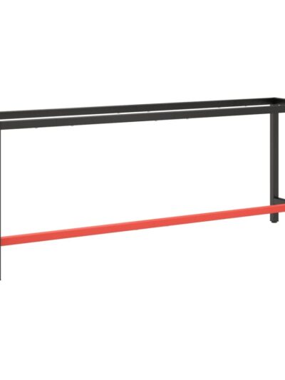 Cadru banc de lucru, negru mat/roșu mat, 210x50x79 cm, metal - Casa - Decoo