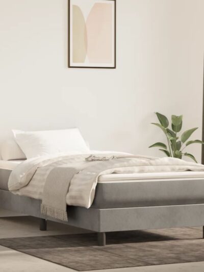 Cadru de pat box spring, gri deschis, 80x200 cm, catifea - Casa - Decoo