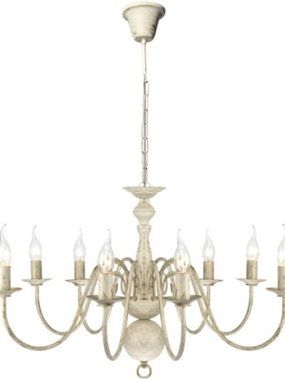 Candelabru alb de metal în stil antic 8 x becuri E14 - Accesorii corpuri de iluminat - Decoo