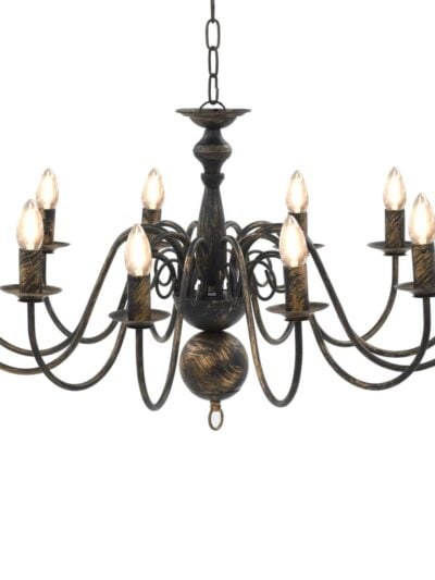 Candelabru antichizat, negru, 12 becuri E14 - Accesorii corpuri de iluminat - Decoo