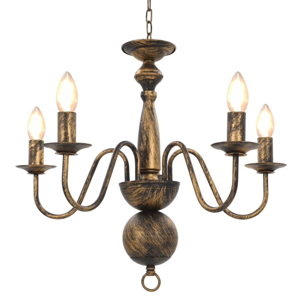 Candelabru antichizat, negru, 5 becuri E14 - Accesorii corpuri de iluminat - Decoo