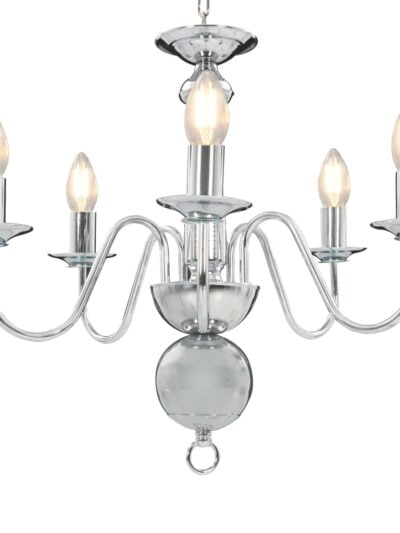 Candelabru, argintiu, 5 becuri E14 - Accesorii corpuri de iluminat - Decoo