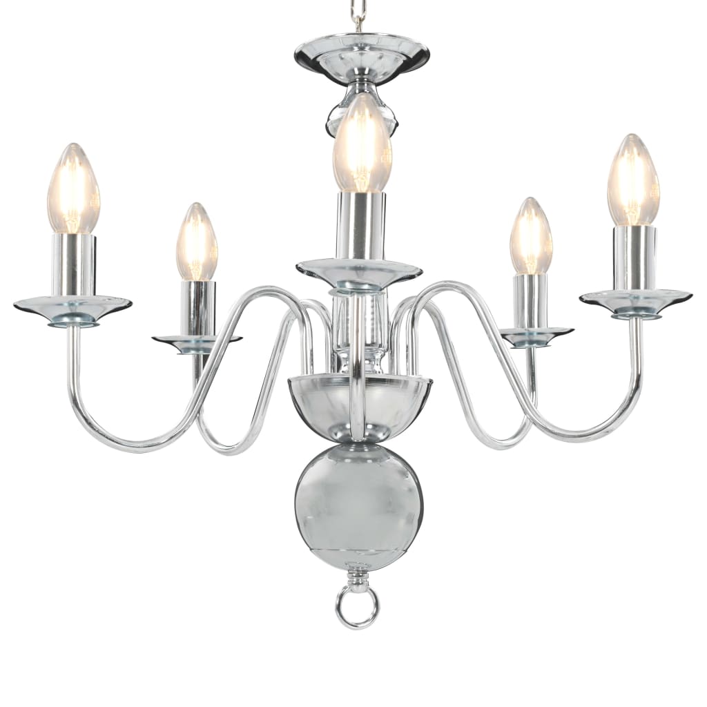 Candelabru, argintiu, 5 becuri E14 - Accesorii corpuri de iluminat - Decoo