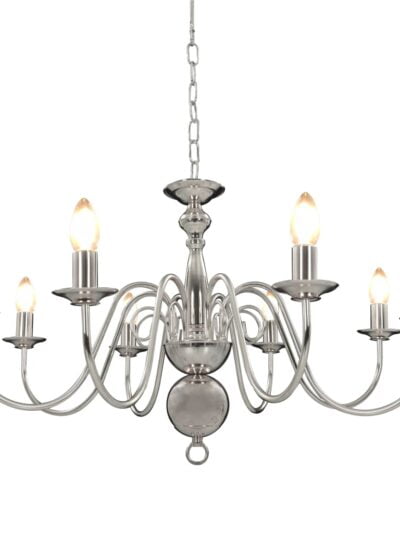 Candelabru, argintiu, 8 becuri E14 - Accesorii corpuri de iluminat - Decoo