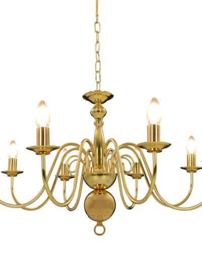 Candelabru, auriu, 8 becuri E14 - Accesorii corpuri de iluminat - Decoo