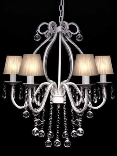 Candelabru cu 2300 de cristale, alb - Accesorii corpuri de iluminat - Decoo