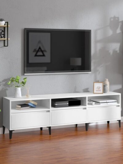 Comodă TV, alb, 150x30x44,5 cm, lemn prelucrat - Casa - Decoo