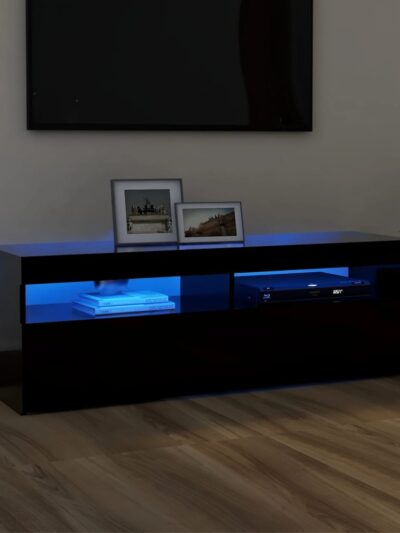 Comodă TV cu lumini LED, negru, 120x35x40 cm - Casa - Decoo