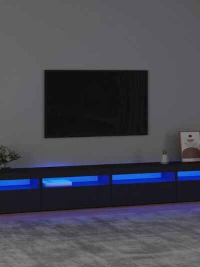 Comodă TV cu lumini LED, negru, 270x35x40 cm - Casa - Decoo