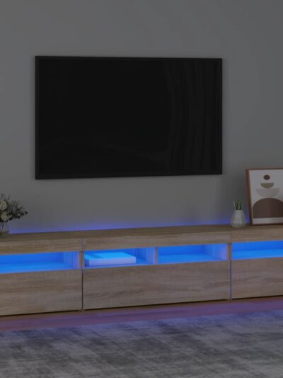 Comodă TV cu lumini LED, stejar sonoma, 210x35x40 cm - Casa - Decoo