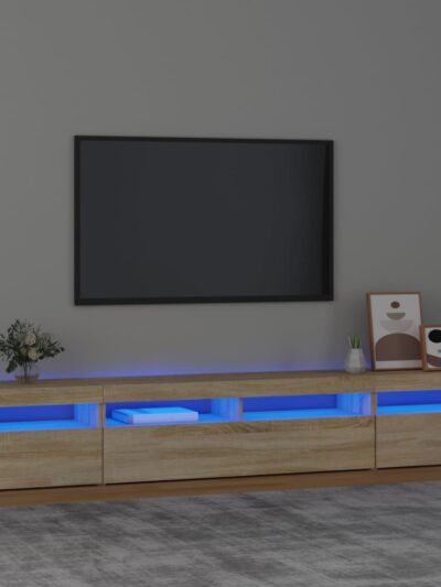 Comodă TV cu lumini LED, stejar sonoma, 240x35x40cm - Casa - Decoo