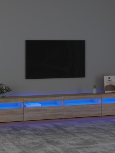 Comodă TV cu lumini LED, stejar sonoma, 270x35x40 cm - Casa - Decoo