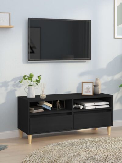 Comodă TV, negru, 100x34,5x44,5 cm, lemn prelucrat - Casa - Decoo