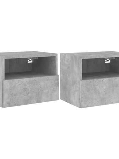 Comode TV de perete, 2 buc., gri beton, 40x30x30 cm, lemn - Casa - Decoo