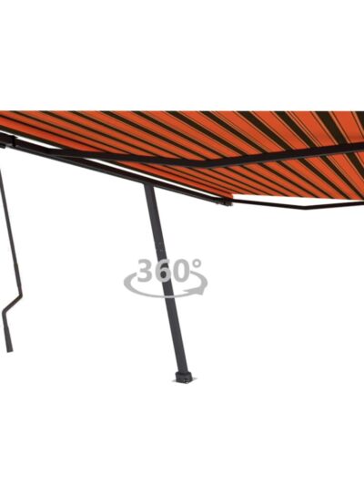 Copertină autonomă retractabil manual portocaliu/maro 400x300cm - Copertine retractabile - Decoo