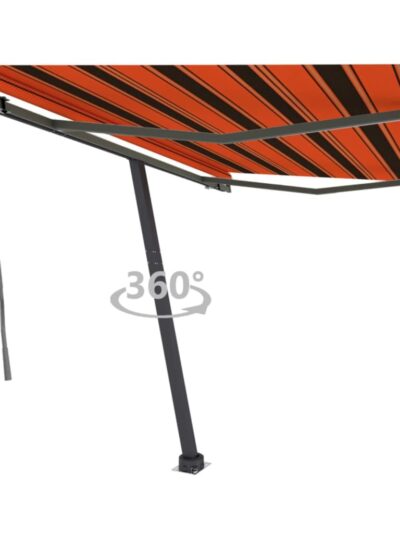 Copertină autonomă retractabilă automat oranj&maro 300x250 cm - Copertine retractabile automate - Decoo