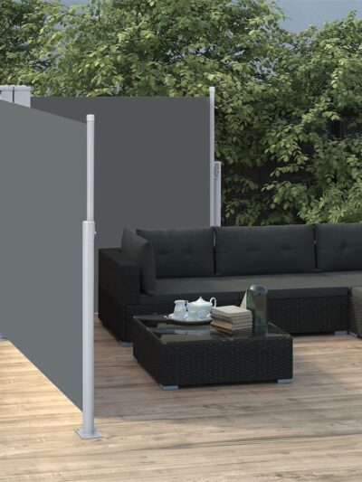 Copertină laterală retractabilă, antracit, 100 x 600 cm - Copertine laterale retractabile - Decoo