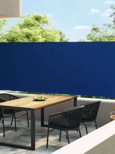 Copertină laterală retractabilă de terasă, albastru, 600x160 cm - Copertine laterale retractabile - Decoo