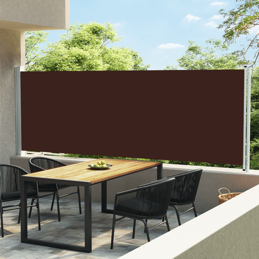 Copertină laterală retractabilă de terasă, maro, 600 x 160 cm - Copertine laterale retractabile - Decoo