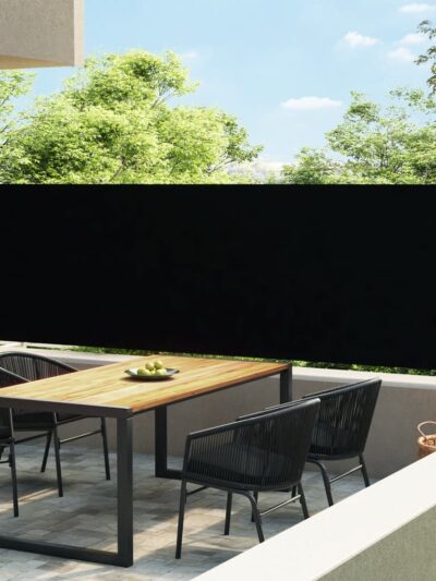 Copertină laterală retractabilă de terasă, negru, 140 x 600 cm - Copertine laterale retractabile - Decoo