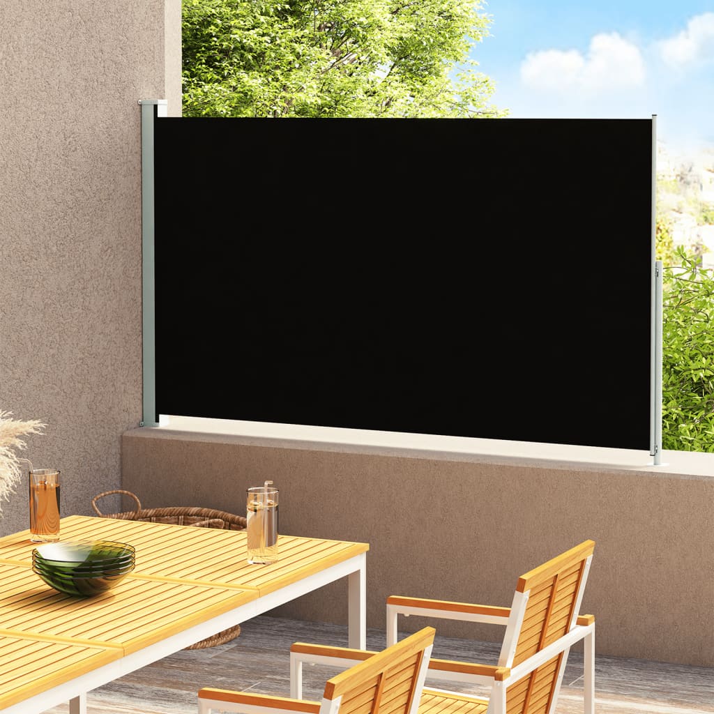 Copertină laterală retractabilă de terasă, negru, 180x300 cm - Copertine laterale retractabile - Decoo