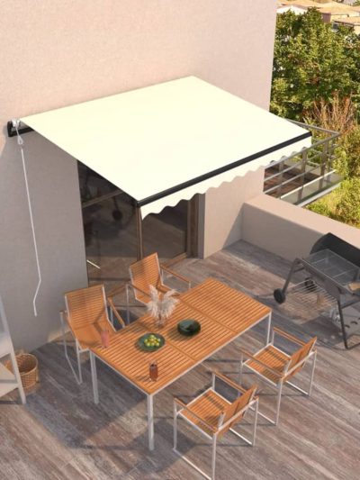 Copertină retractabilă automat, crem, 350x250 cm - Copertine automate - Decoo