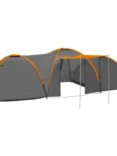 Cort camping tip iglu, 8 pers., gri/portocaliu, 650x240x190 cm - Corturi si Accesorii cort - Decoo