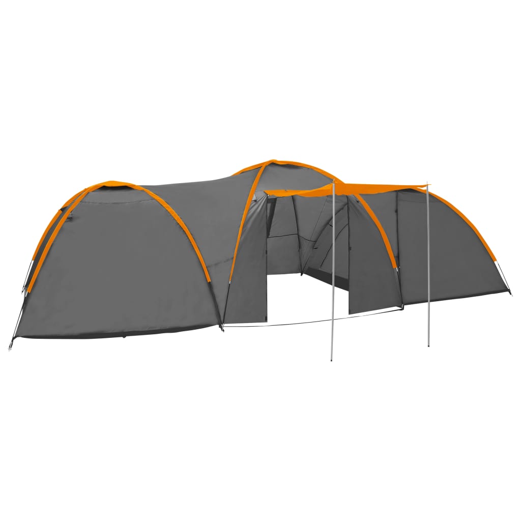 Cort camping tip iglu, 8 pers., gri/portocaliu, 650x240x190 cm - Corturi si Accesorii cort - Decoo