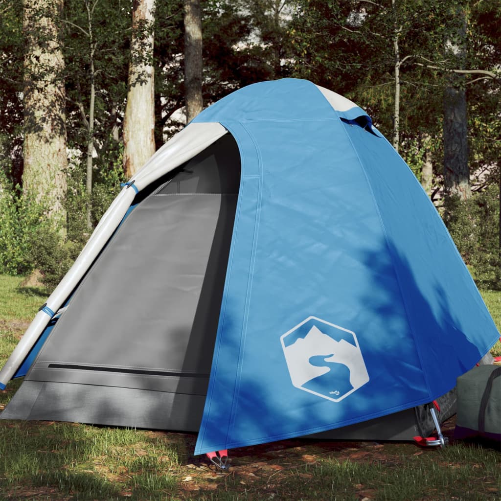 Cort de camping 2 persoane albastru, 254x135x112 cm, tafta 185T - Corturi si Accesorii cort - Decoo