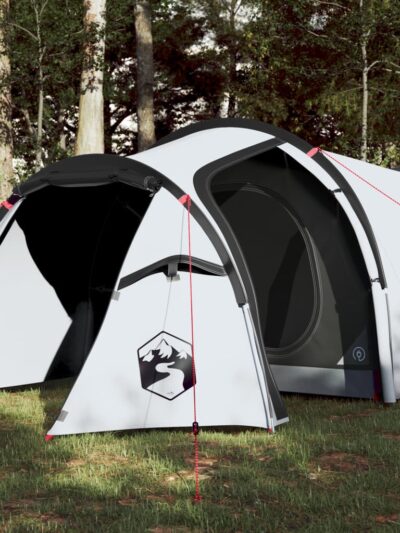 Cort de camping 3 persoane, alb, 370x185x116 cm, tafta 190T - Corturi si Accesorii cort - Decoo