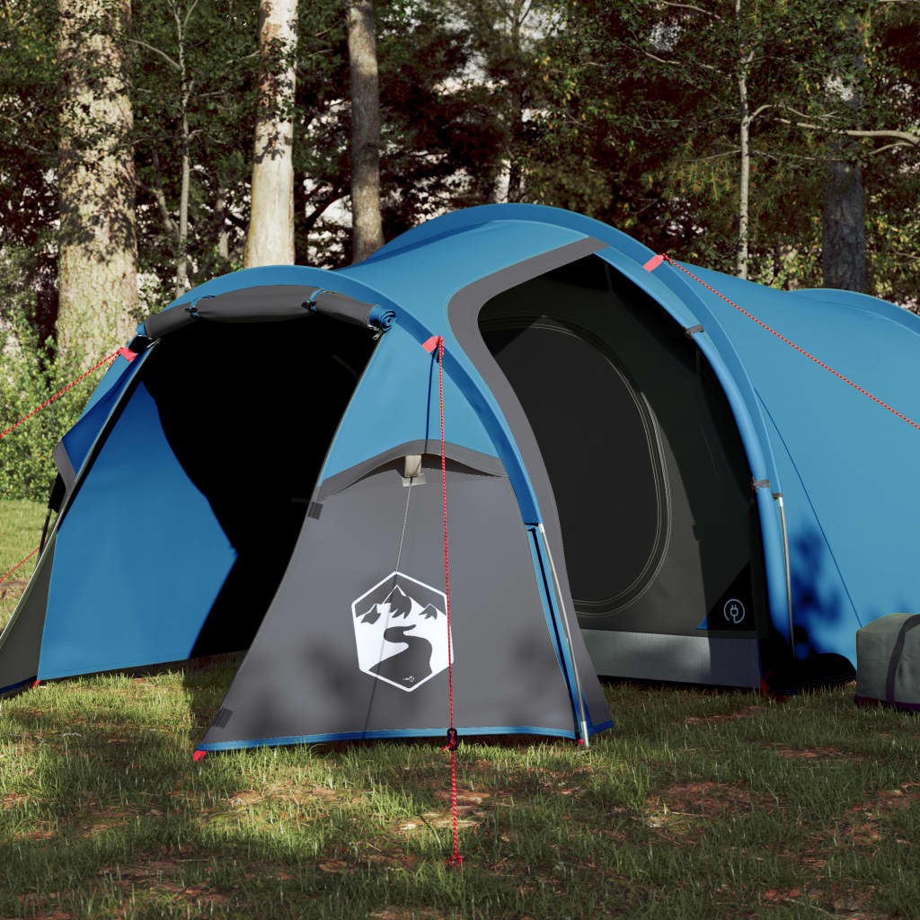 Cort de camping 3 persoane albastru, 370x185x116 cm, tafta 185T - Corturi si Accesorii cort - Decoo