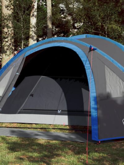 Cort de camping 4 persoane albastru, 300x250x132 cm, tafta 185T - Corturi si Accesorii cort - Decoo