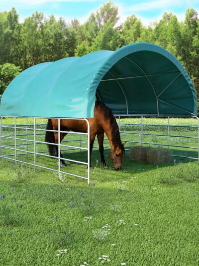 Cort pentru animale, verde, 3,7x3,7 m, PVC - Foisoare,Corturi si pavilioane de gradina - Decoo