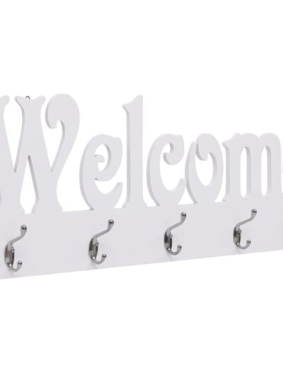 Cuier de perete WELCOME, alb, 74 x 29,5 cm - Casa - Decoo