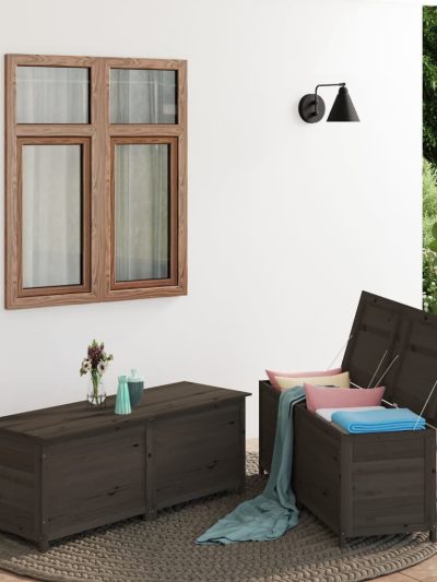 Cutie de perne de exterior antracit 150x50x56cm lemn masiv brad - Gradina - Decoo