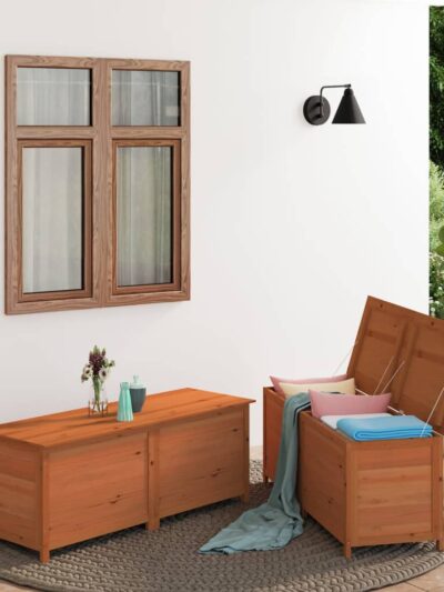 Cutie de perne de exterior maro 150x50x56 cm lemn masiv brad - Gradina - Decoo