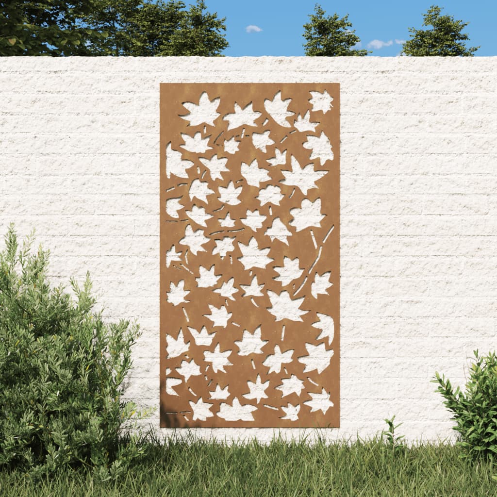 Decor de perete 105x55 cm design frunze arțar oțel Corten - Casa - Decoo