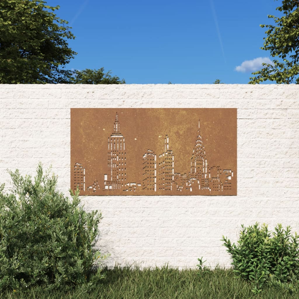 Decor perete de grădină 105x55 cm design orizont oțel Corten - Casa - Decoo