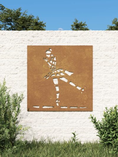 Decor perete de grădină 55x55 cm design balerină oțel Corten - Casa - Decoo