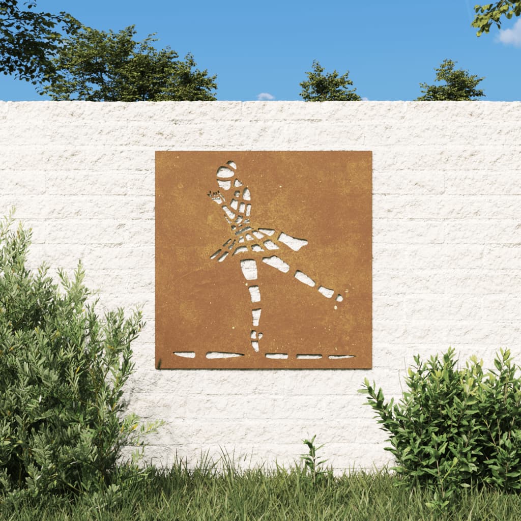 Decor perete de grădină 55x55 cm design balerină oțel Corten - Casa - Decoo